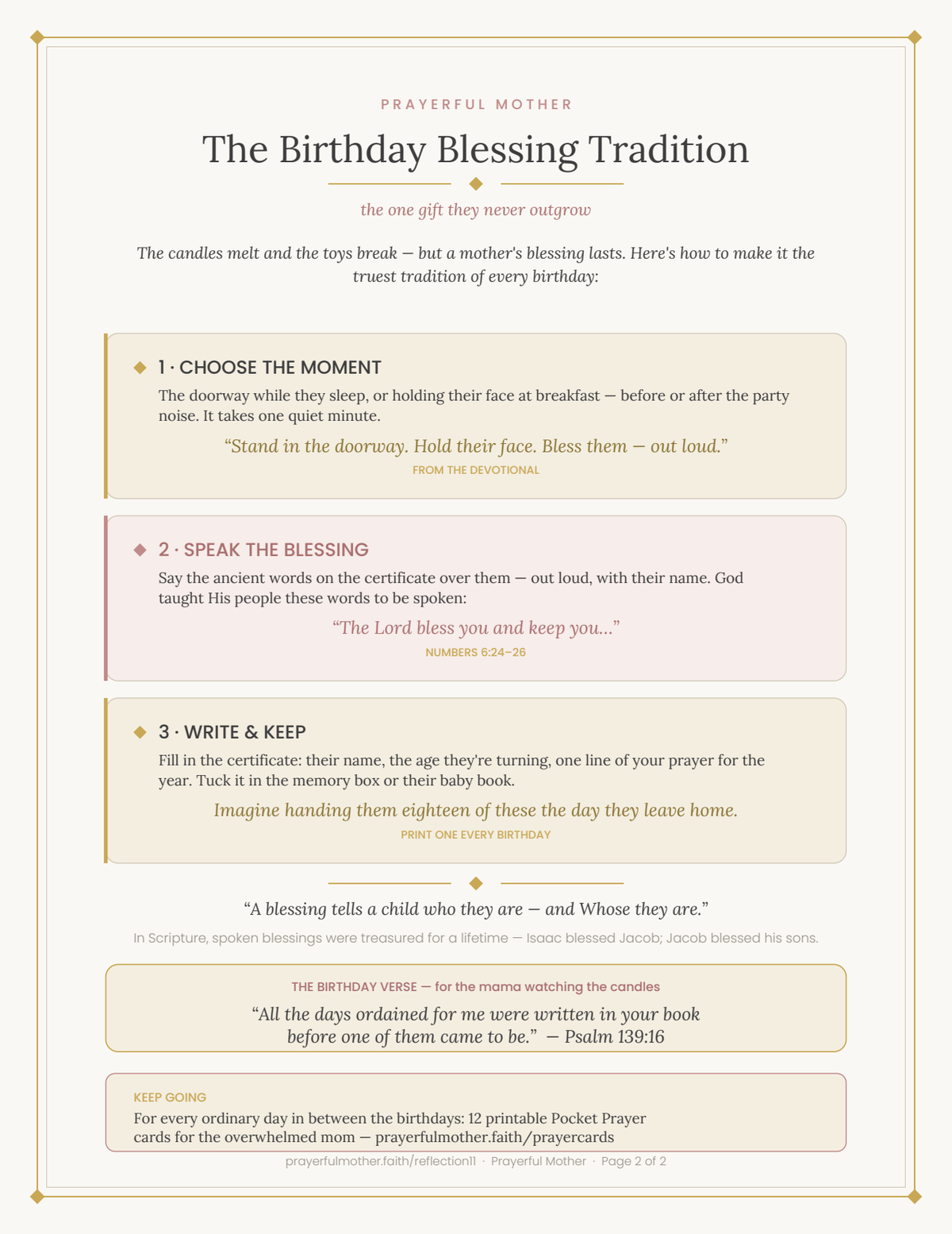 The Birthday Blessing tradition โ how to bless your child on their birthday