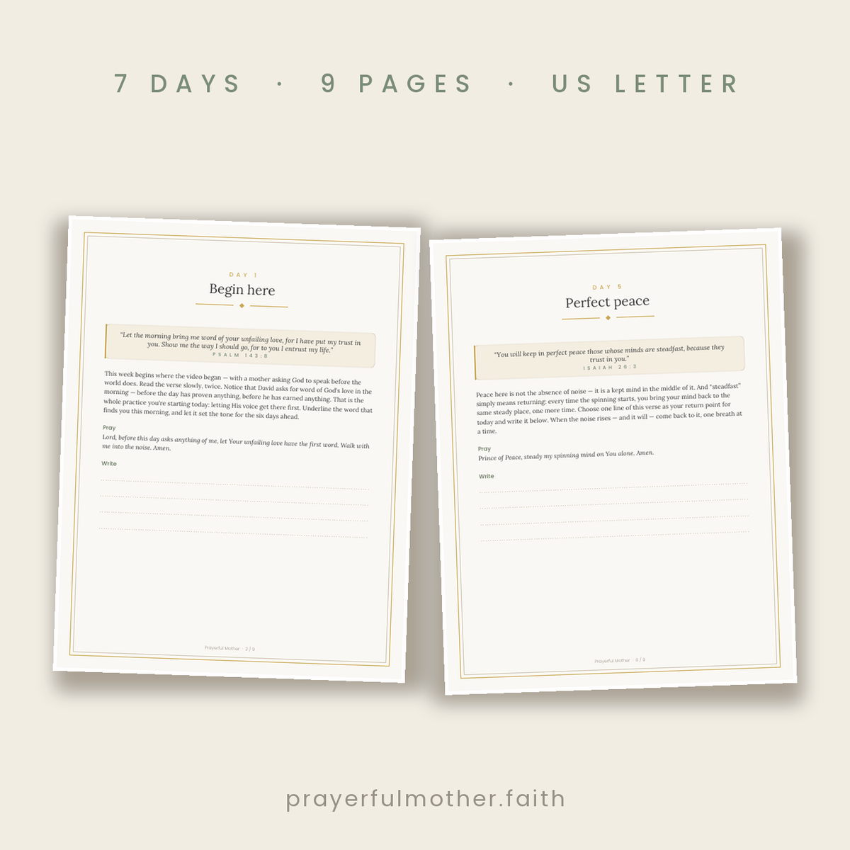 7 Days of Meeting God Before the Noise โ Printable Morning Prayer Devotional for Moms (Psalm 143:8)