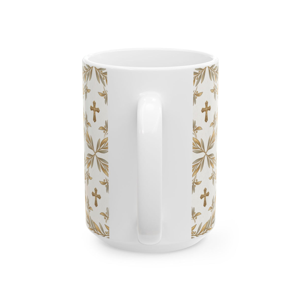 Prayerful Mother Ceramic Mug — Religious Floral Cross Coffee Cup (11oz & 15oz)