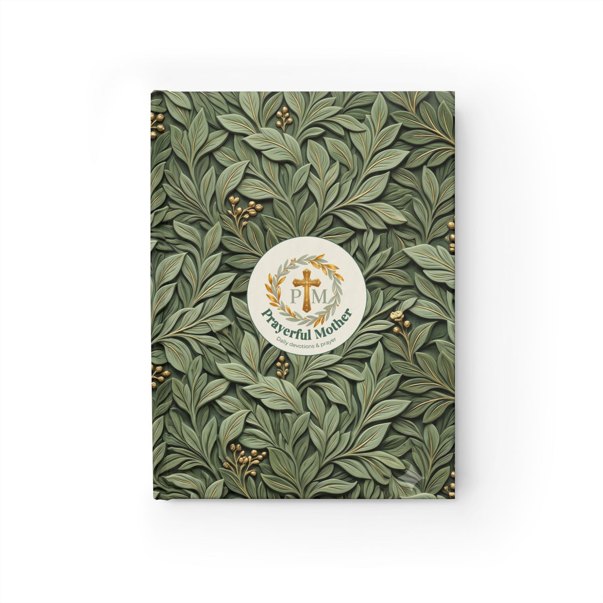 Prayerful Mother Ruled Journal — Botanical Green Devotional Notebook
