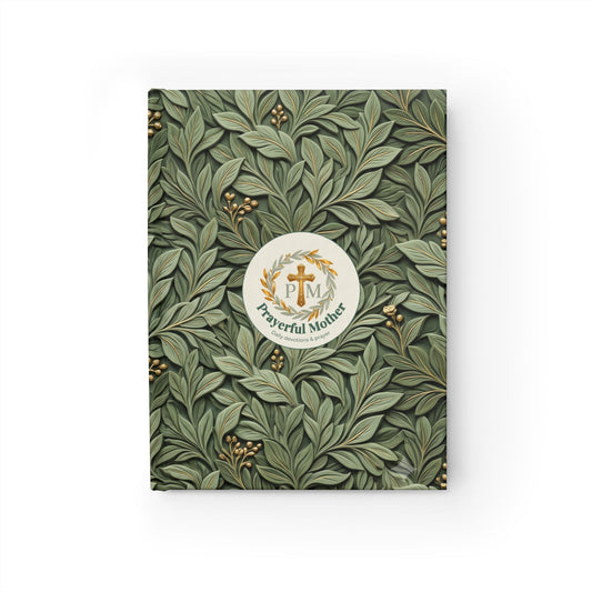 Prayerful Mother Ruled Journal — Botanical Green Devotional Notebook