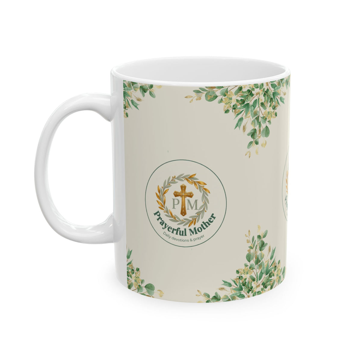 Prayerful Mother Ceramic Mug — Floral Faith Coffee Cup (11oz, 15oz)