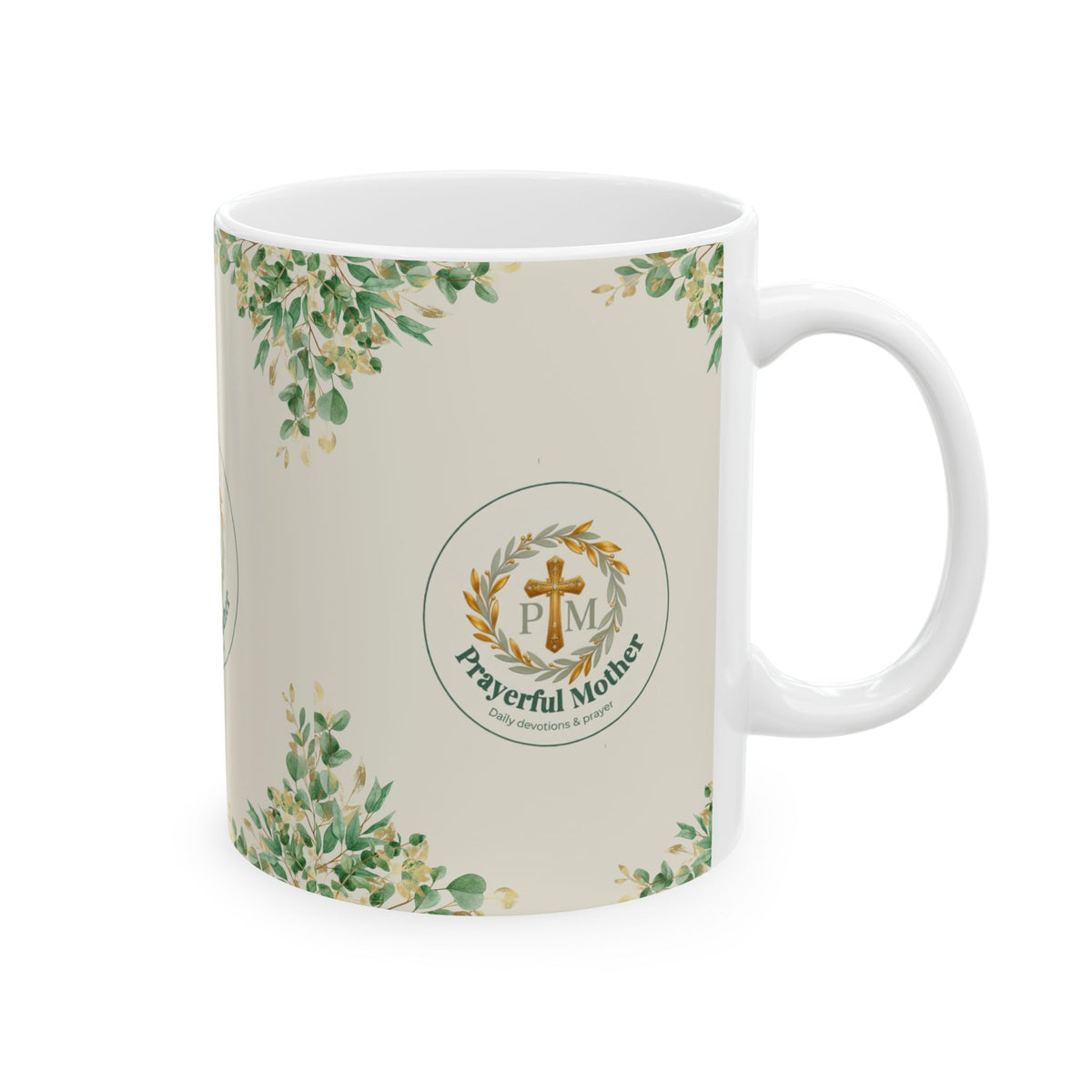 Prayerful Mother Ceramic Mug — Floral Faith Coffee Cup (11oz, 15oz)