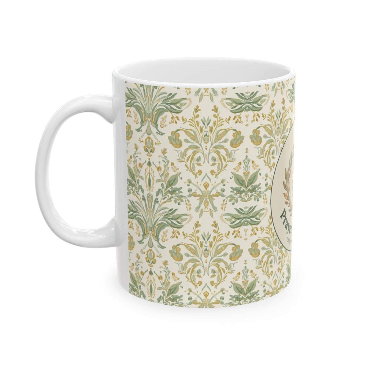 Prayerful Mother Ceramic Mug — Floral Cross Design (11oz & 15oz)