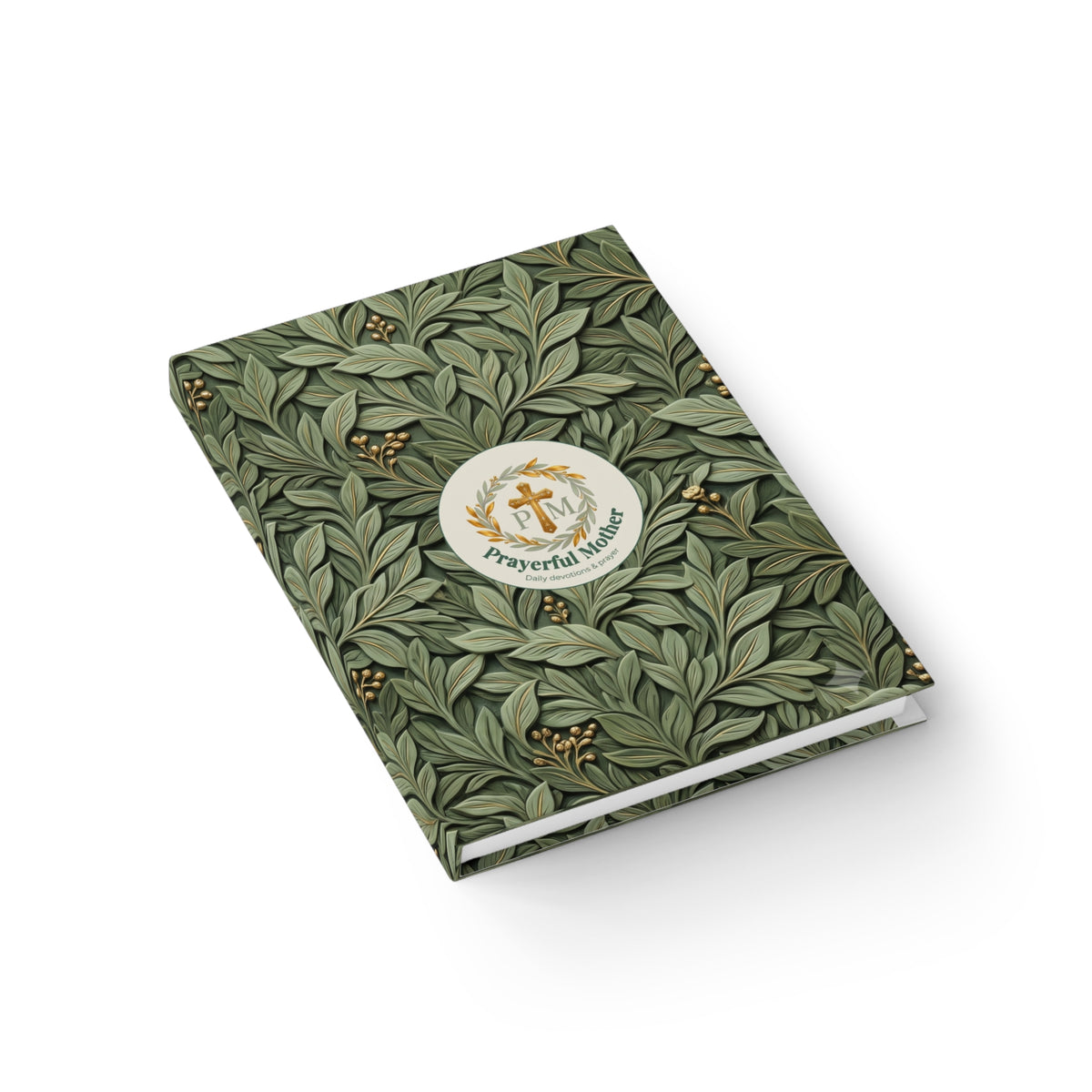Prayerful Mother Ruled Journal — Botanical Green Devotional Notebook