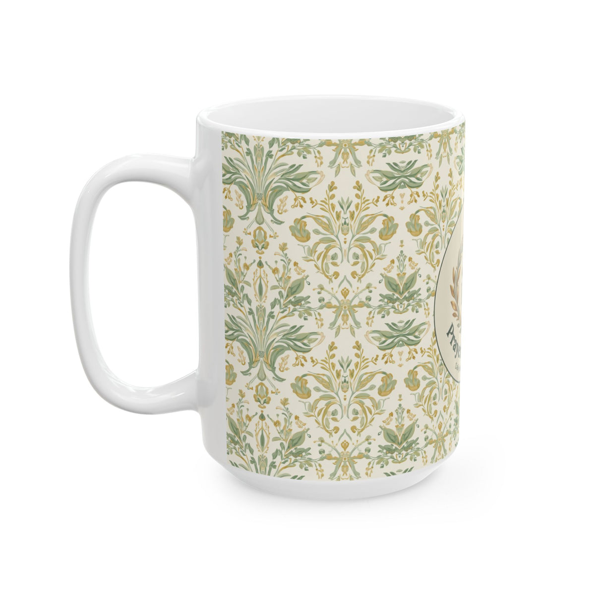 Prayerful Mother Ceramic Mug — Floral Cross Design (11oz & 15oz)
