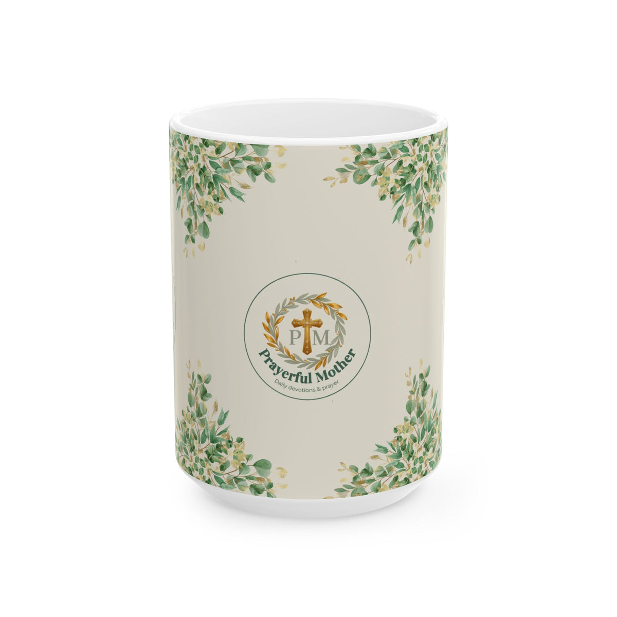 Prayerful Mother Ceramic Mug — Floral Faith Coffee Cup (11oz, 15oz)