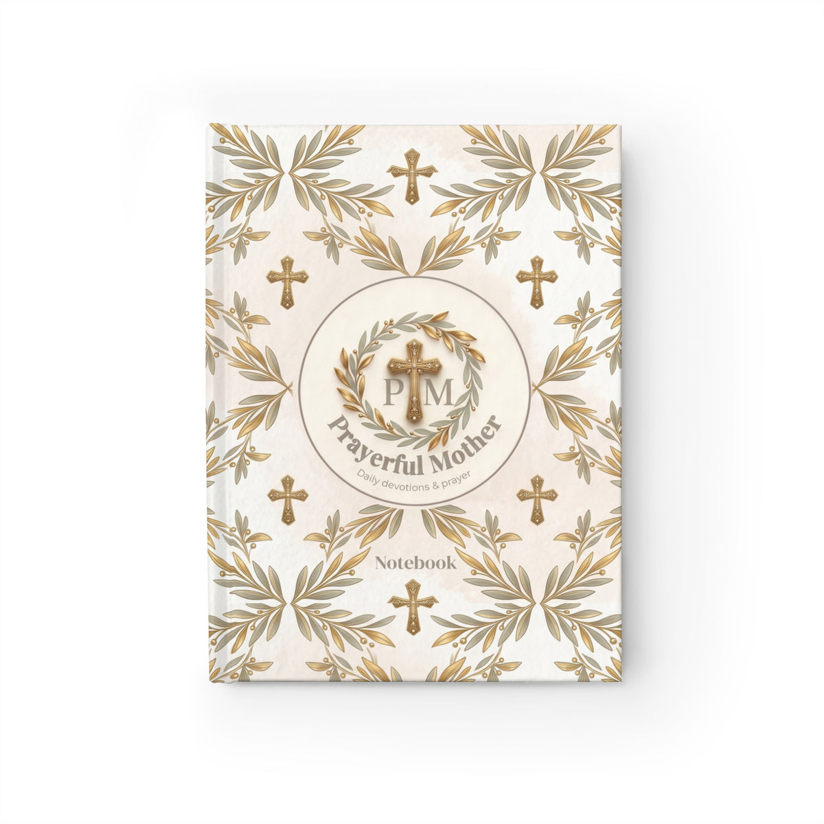 Prayerful Mother Ruled Journal — Floral Cross Notebook for Devotional Notes
