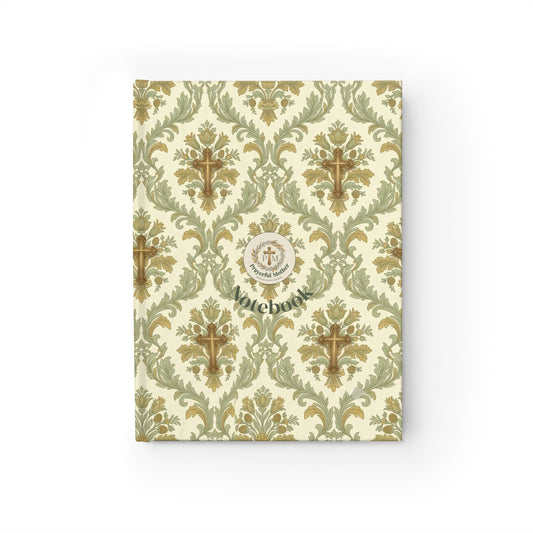 Vintage Damask Ruled Journal — Elegant Lined Notebook for Notes & Journaling