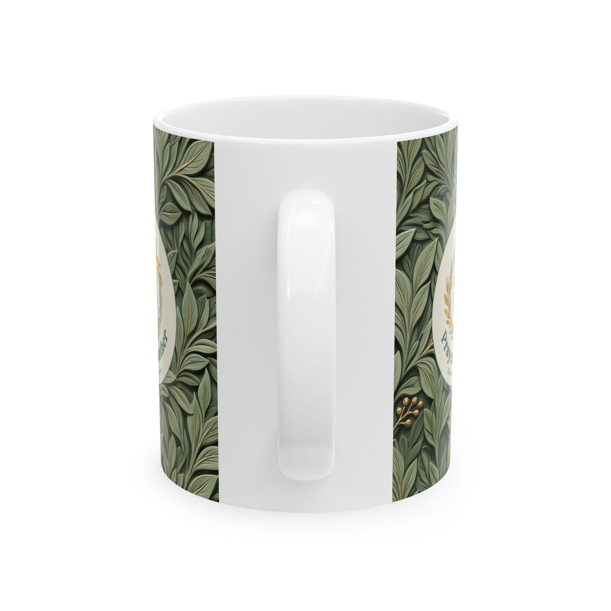 Botanical Leaves Ceramic Mug – Green Foliage Coffee Cup (11oz/15oz)
