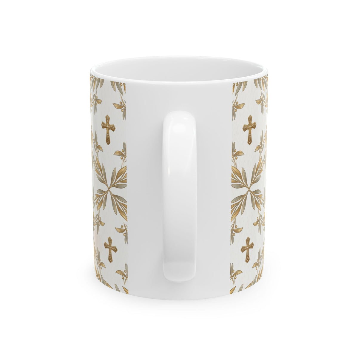 Prayerful Mother Ceramic Mug — Religious Floral Cross Coffee Cup (11oz & 15oz)