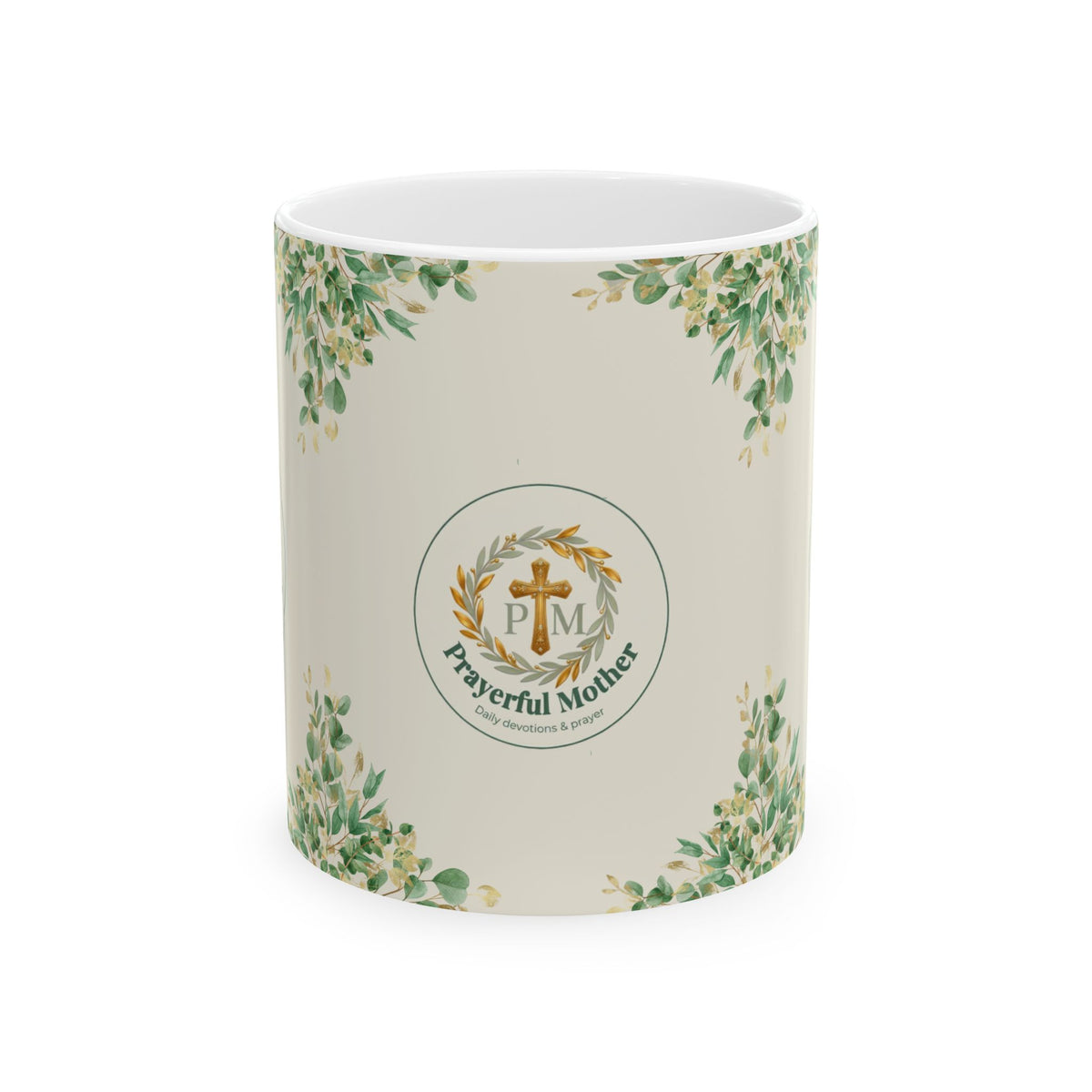 Prayerful Mother Ceramic Mug — Floral Faith Coffee Cup (11oz, 15oz)