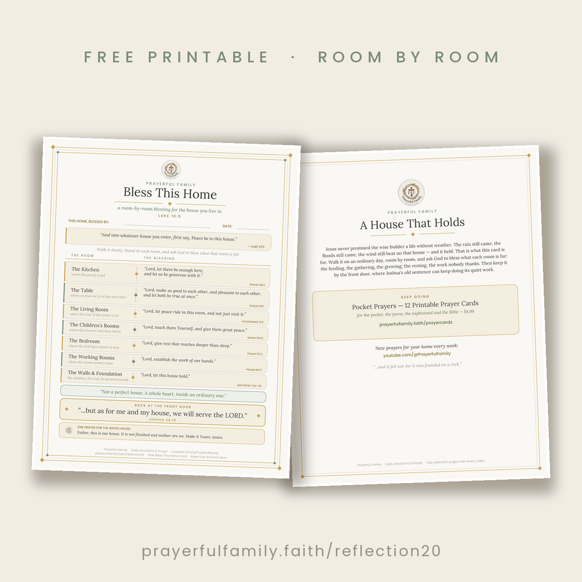 Preview of the Bless This Home card and page two, A House That Holds