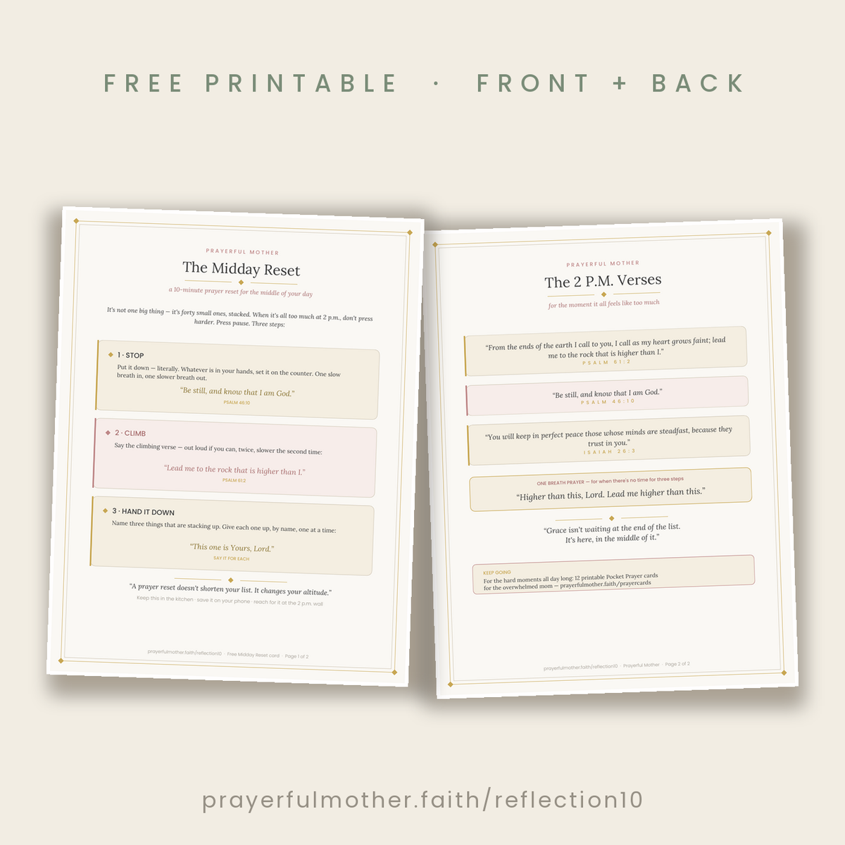 Midday Reset — Free Printable Prayer Reset Card for Overwhelmed Moms (Psalm 61:2)