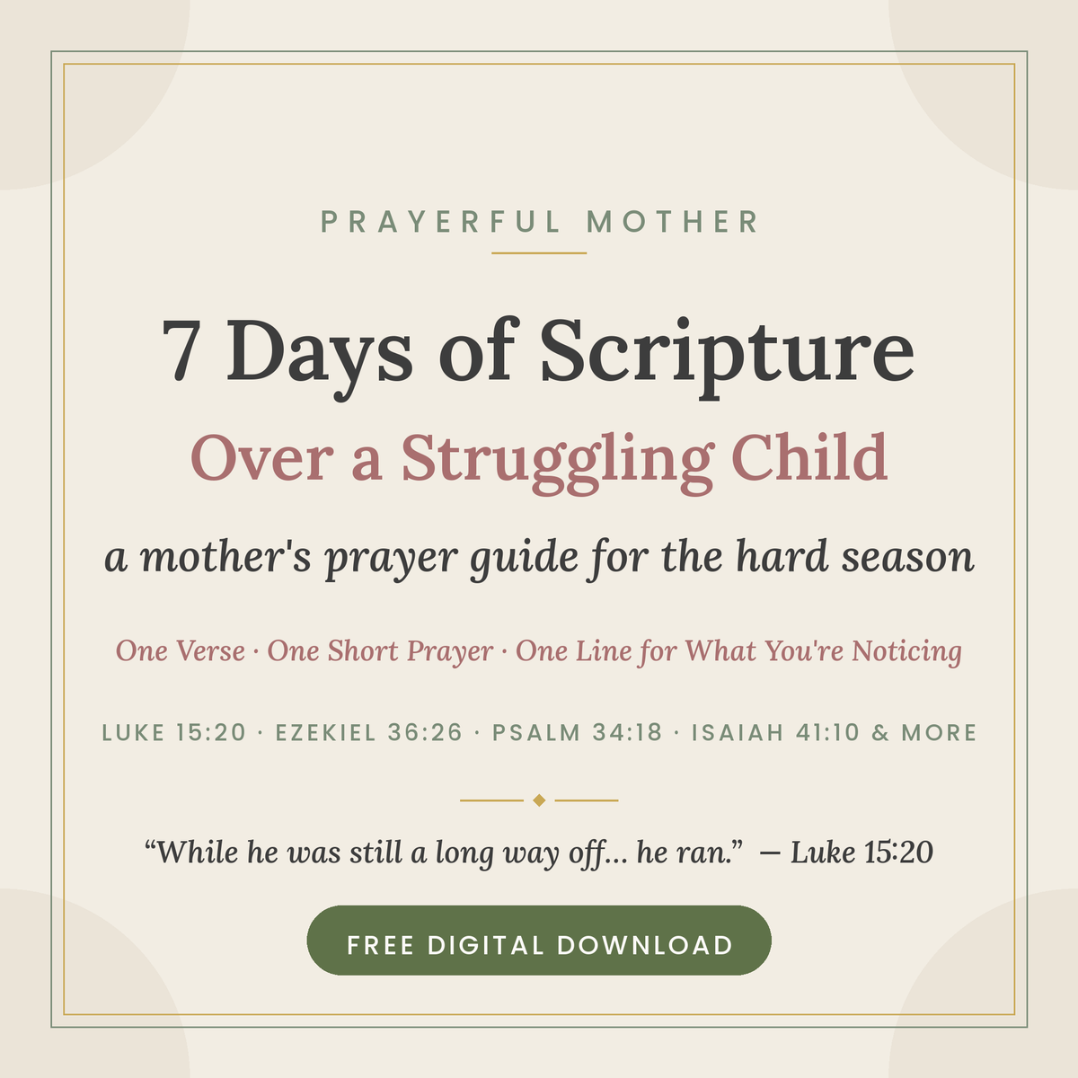 7 Days of Scripture Over a Struggling Child — free printable guide cover
